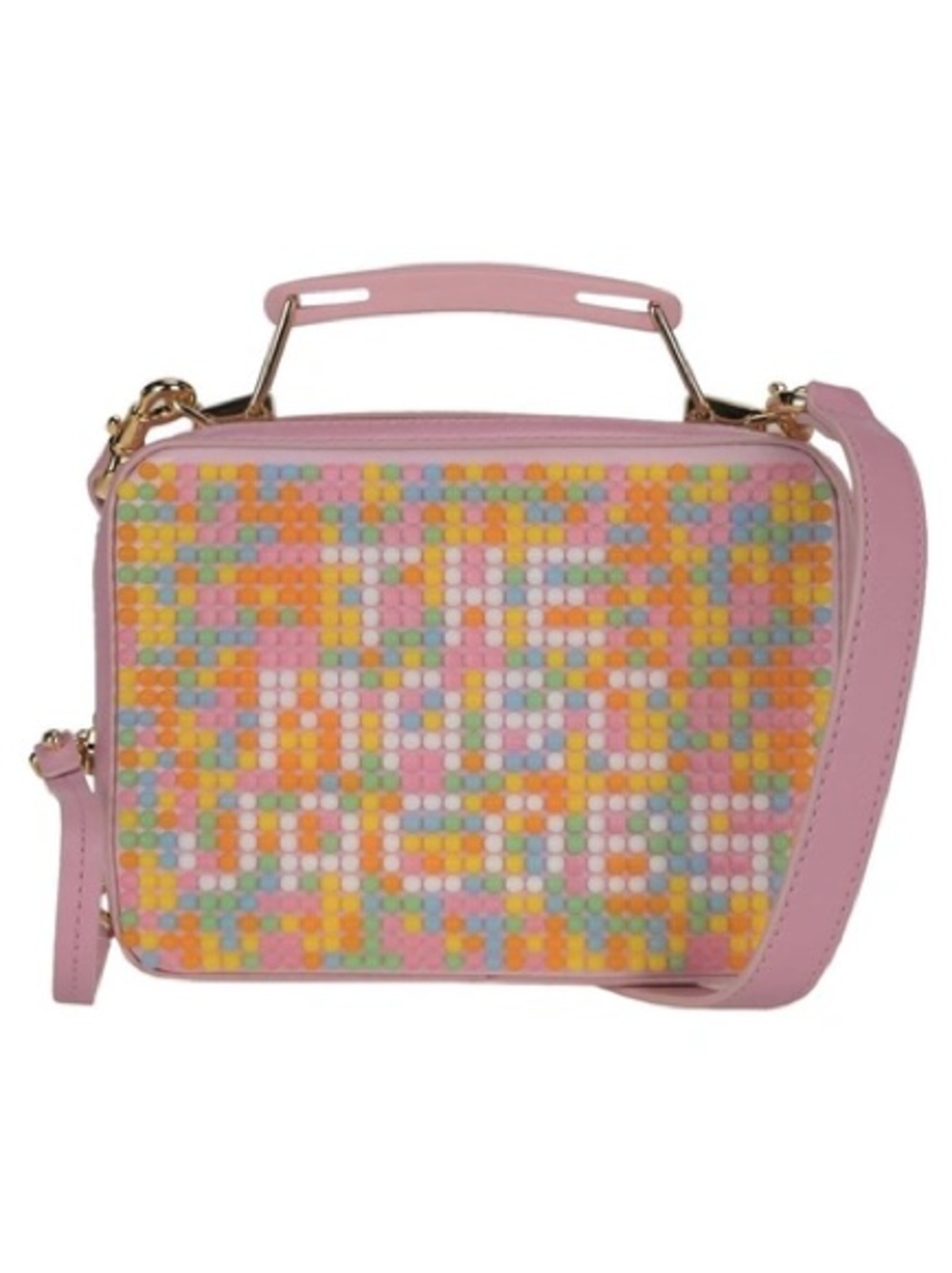 Marc Jacobs Jelly Bean Mini Box Leather Strap Crossbody Bag in Pink